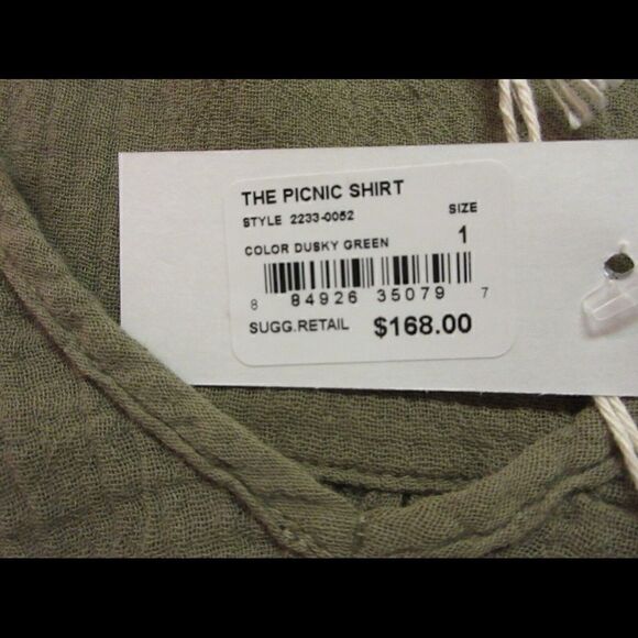 Current/Elliot gauzy tunic top “The Pucnic Shirt” sz 1 NWT - Picture 5 of 7